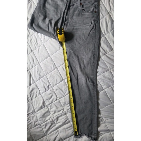 AG-ED Denim Mari Crop High Rise Slim Straight Gray Jeans Women's 33R - Picture 7 of 14